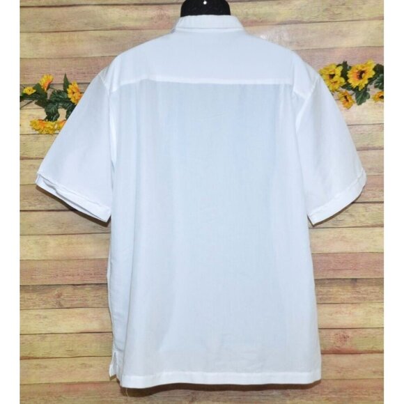 Cubavera Men's White Guayabera Short Sleeve Button Front Shirt Size XXL Casual - Picture 4 of 6